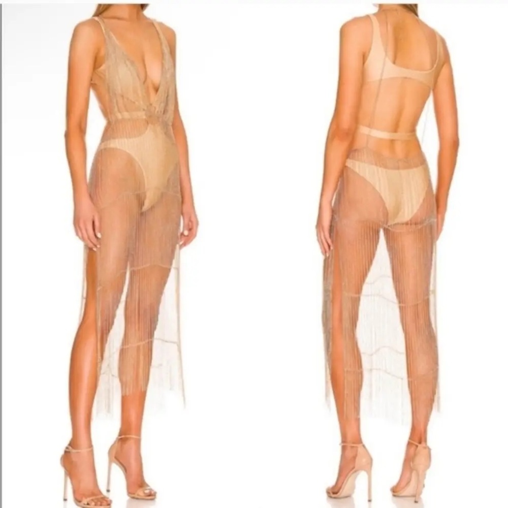BRAND NEW Michael Costello x REVOLVE Zayd Chain Dress in Gold